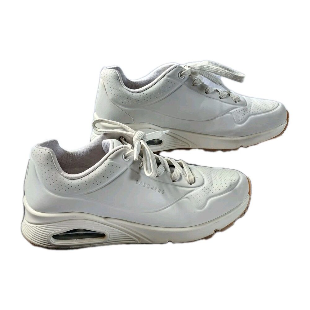 Skechers Womens Uno Memory Foam 73690w White Standing Shoes Sneakers Size 9